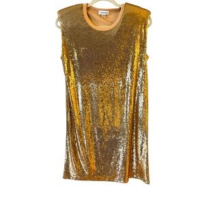 Calvin Klein size 10 rose gold sequin tee shift dress